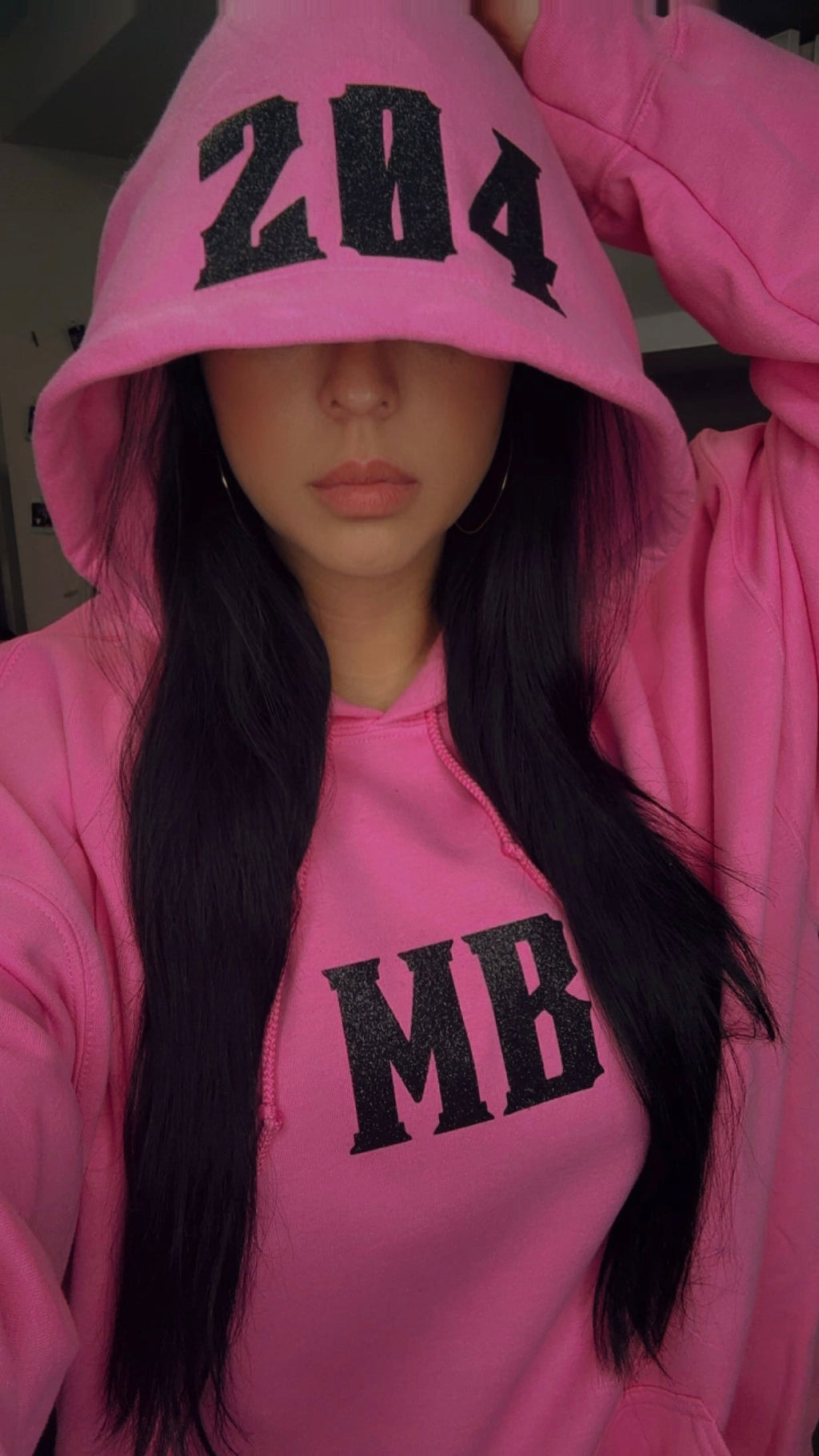 WINNIPEG hoodie - Black sparkle